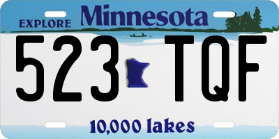 MN license plate 523TQF