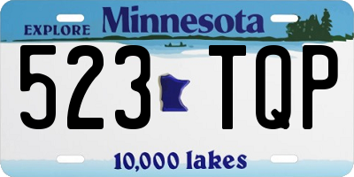 MN license plate 523TQP