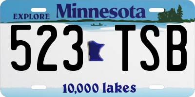 MN license plate 523TSB