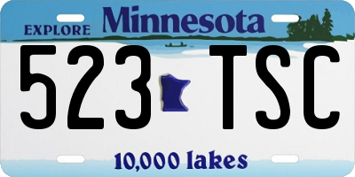 MN license plate 523TSC