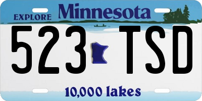 MN license plate 523TSD