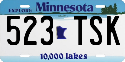 MN license plate 523TSK