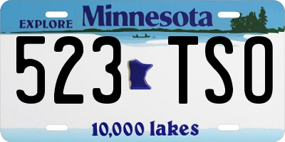 MN license plate 523TSO