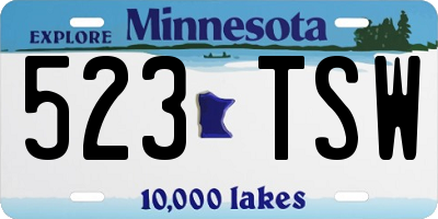 MN license plate 523TSW
