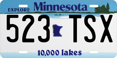 MN license plate 523TSX