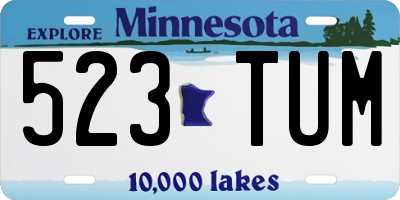MN license plate 523TUM