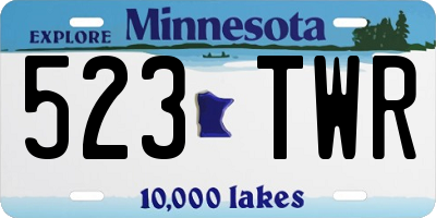 MN license plate 523TWR