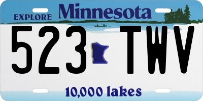 MN license plate 523TWV