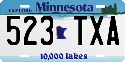 MN license plate 523TXA