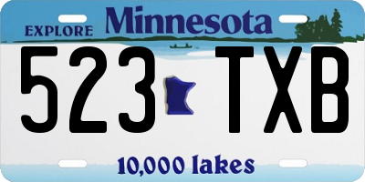 MN license plate 523TXB