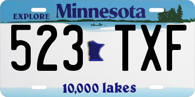 MN license plate 523TXF
