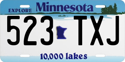 MN license plate 523TXJ