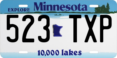 MN license plate 523TXP