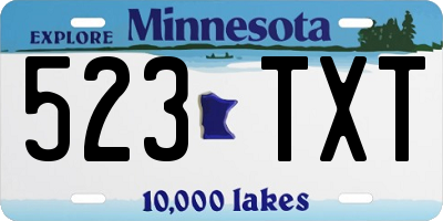 MN license plate 523TXT