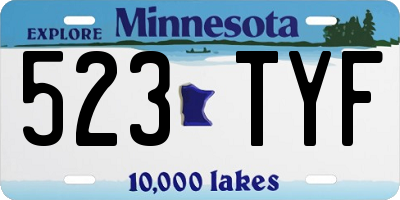 MN license plate 523TYF
