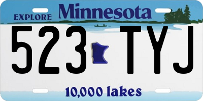 MN license plate 523TYJ