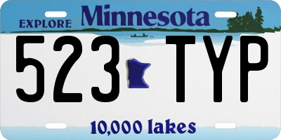 MN license plate 523TYP