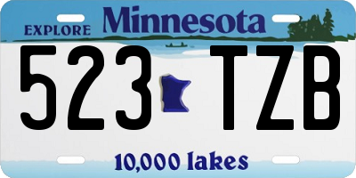 MN license plate 523TZB