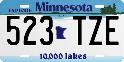 MN license plate 523TZE