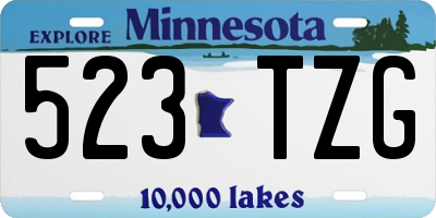MN license plate 523TZG
