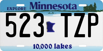 MN license plate 523TZP