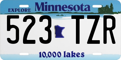 MN license plate 523TZR