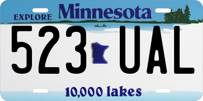 MN license plate 523UAL