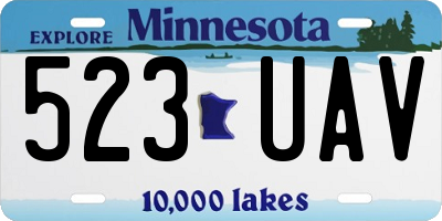 MN license plate 523UAV
