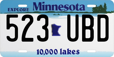 MN license plate 523UBD