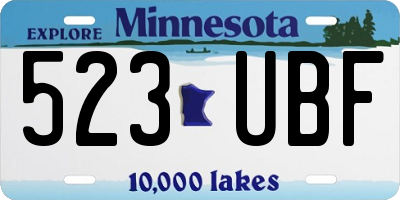 MN license plate 523UBF