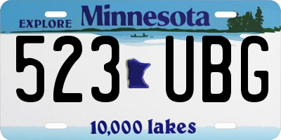 MN license plate 523UBG
