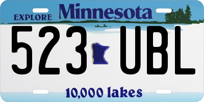 MN license plate 523UBL