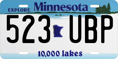 MN license plate 523UBP