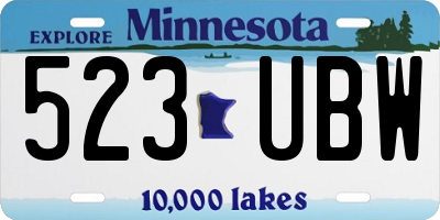 MN license plate 523UBW