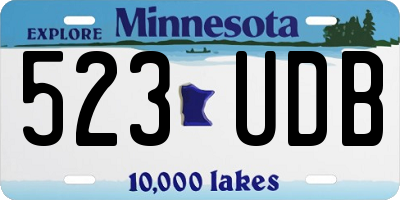 MN license plate 523UDB