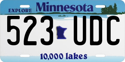 MN license plate 523UDC