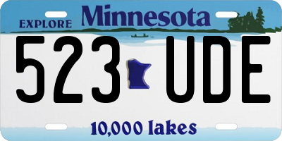 MN license plate 523UDE