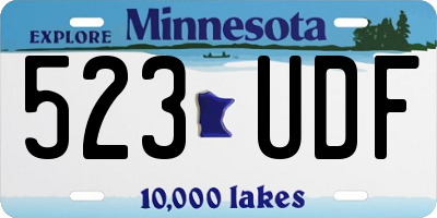 MN license plate 523UDF