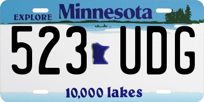MN license plate 523UDG