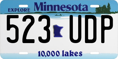 MN license plate 523UDP