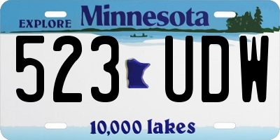MN license plate 523UDW