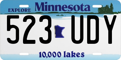 MN license plate 523UDY