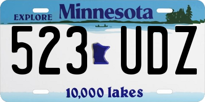 MN license plate 523UDZ