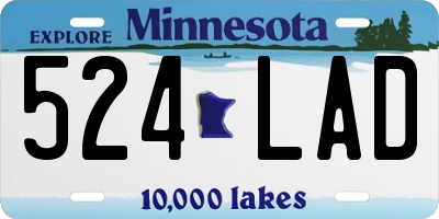 MN license plate 524LAD