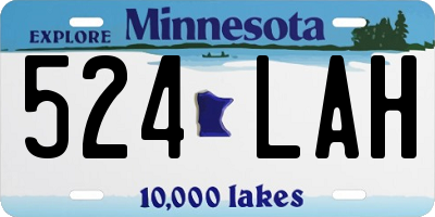 MN license plate 524LAH