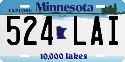 MN license plate 524LAI