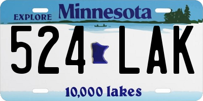 MN license plate 524LAK