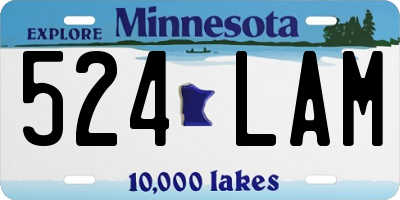 MN license plate 524LAM