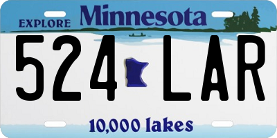 MN license plate 524LAR