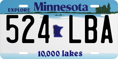 MN license plate 524LBA